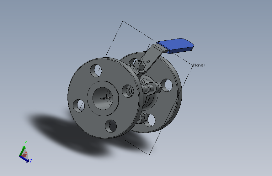 Ball valve 0.75 inch flange S150法兰球阀法兰.SLDPRT