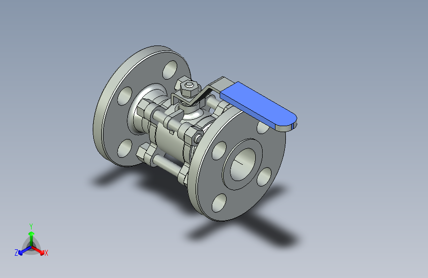 Ball valve 0.75 inch flange S150法兰球阀法兰.stp