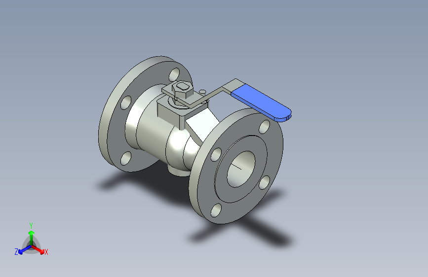 Ball valve 2inch flange S150法兰球阀法兰.stp