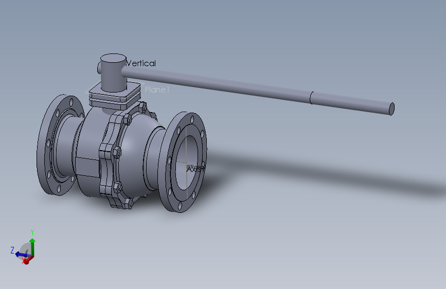 Ball valve 6inch flange S150 lever 1法兰球阀法兰.SLDPRT