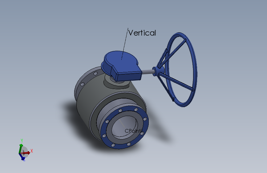 Ball valve 6inch flange S150 wheel法兰球阀法兰.SLDPRT
