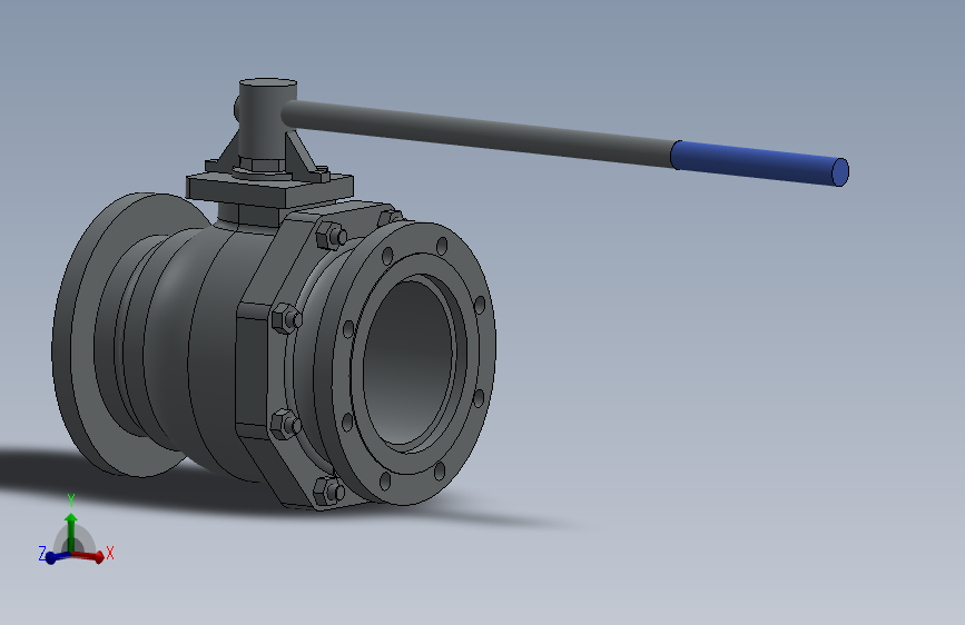 Ball valve 8inch flange S150 lever法兰球阀法兰.SLDPRT