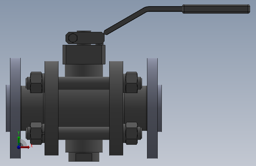 Ball valve ansi 600 - dia 1 1-2 inch球阀.SLDPRT