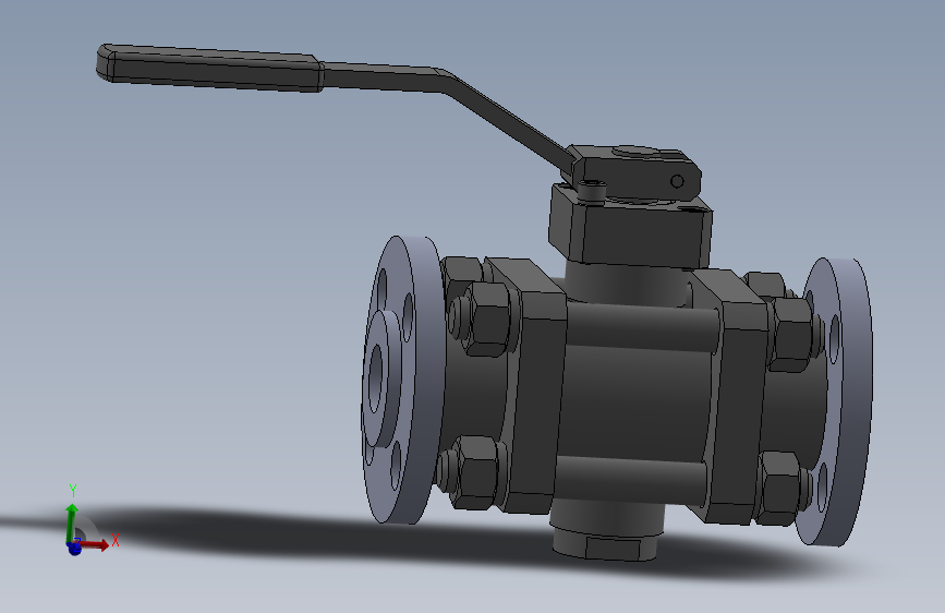 Ball valve ansi 600 - dia 1 1-4 inch球阀.SLDPRT