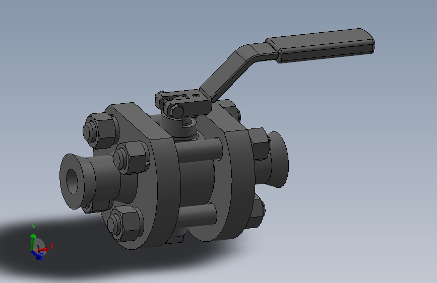 Ball valve ansi 600 - dia 1 inch bis球阀.SLDPRT