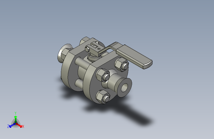 Ball valve ansi 600 - dia 1 inch bis球阀.stp
