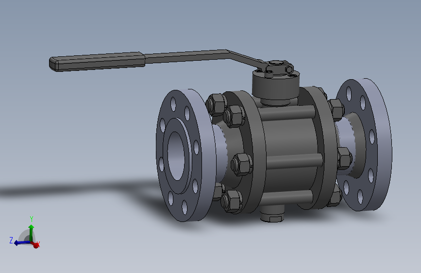 Ball valve ansi 600 - dia 4 inch球阀.SLDPRT