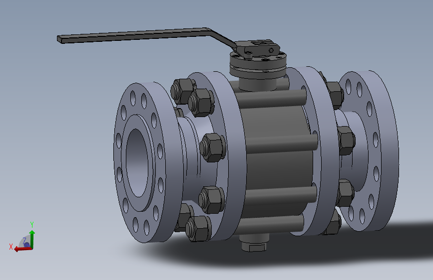Ball valve ansi 600 - dia 6 inch球阀.SLDPRT