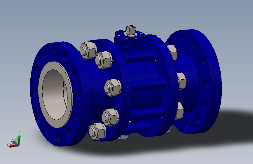 Ball valve ansi 600 - dia 8 inch球阀.SLDPRT