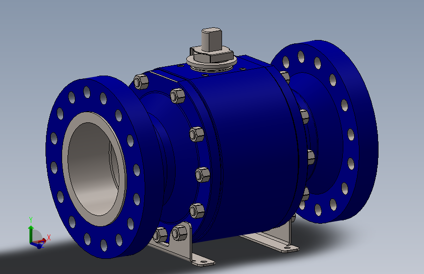 Ball valve ansi 600 - dia 10 inch球阀.SLDPRT