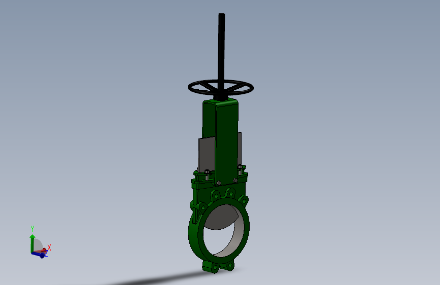 gate valve 10 inch门型刀阀-晶圆型.SLDPRT