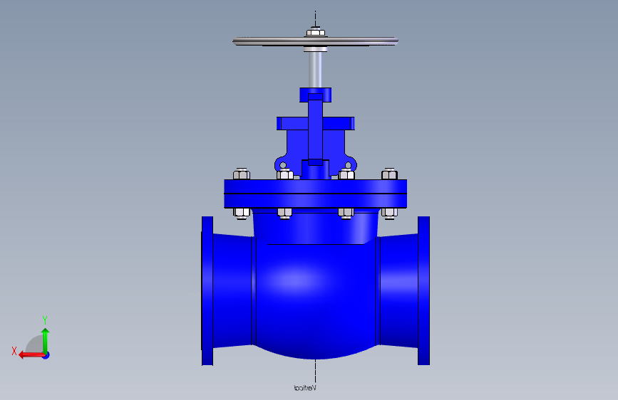 Globe valve 10 #150法兰式截止阀.SLDPRT 背面视图