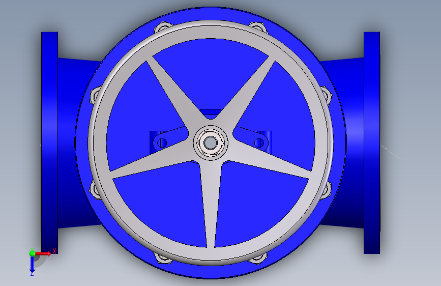 Globe valve 10 #150法兰式截止阀.SLDPRT 俯视图