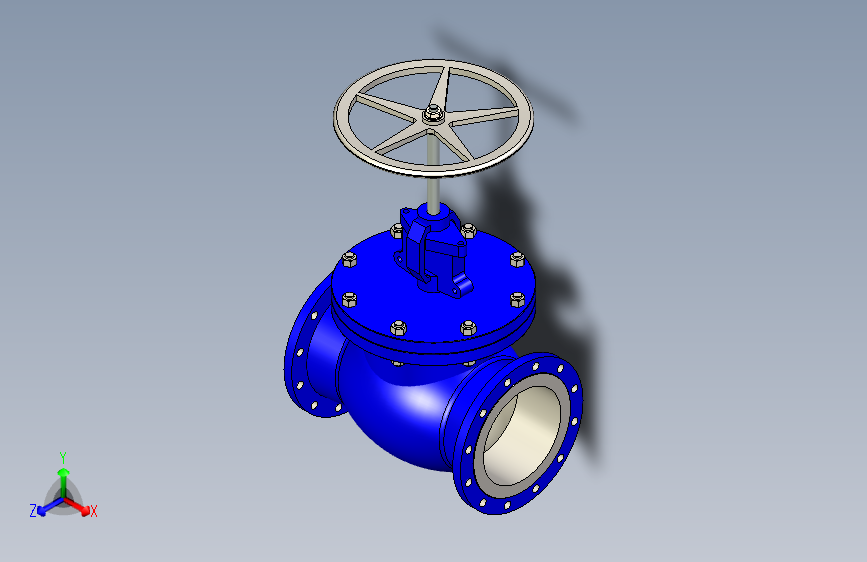 Globe valve 12 #150法兰式截止阀.stp