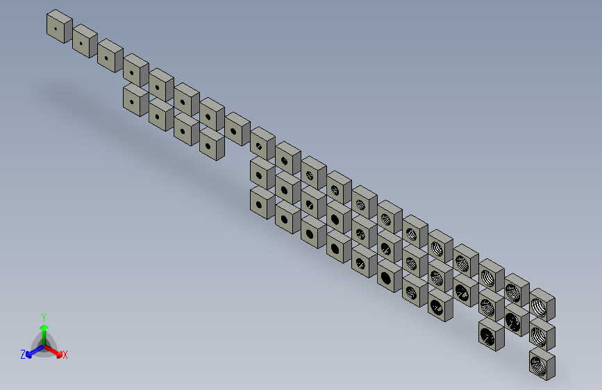 Metric ISO thread blocks M2 - M18螺纹块