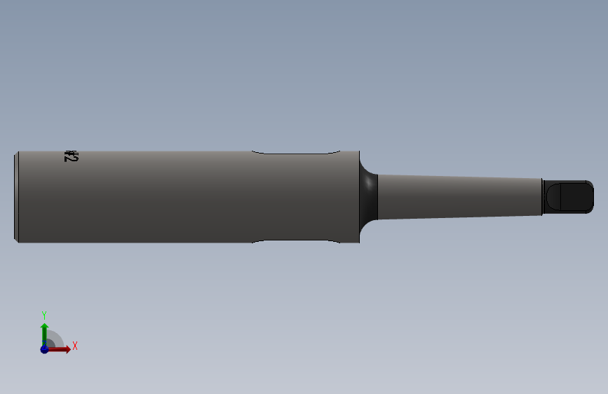 Morse Taper socket #2- #1莫尔斯锥形.SLDPRT 正面视图