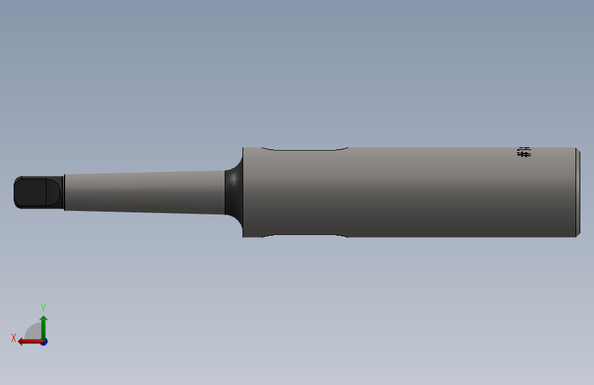 Morse Taper socket #2- #1莫尔斯锥形.SLDPRT 背面视图