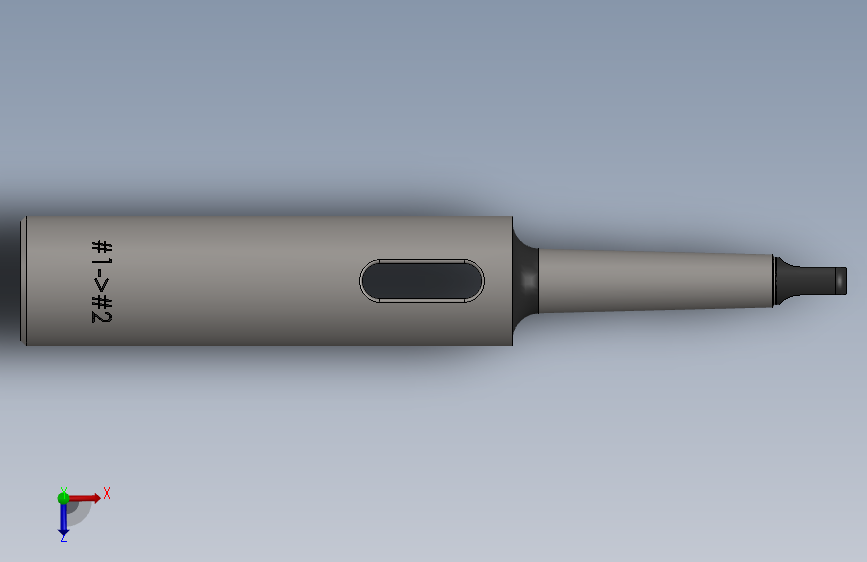 Morse Taper socket #2- #1莫尔斯锥形.SLDPRT 俯视图