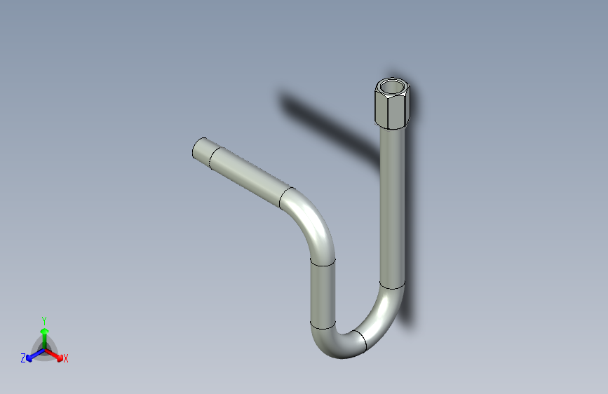 PigTail Syphon U lat - 1_2 Inch_NPT M-F硅胶管.stp