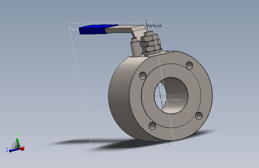Wafer ball valve 3球阀.SLDPRT