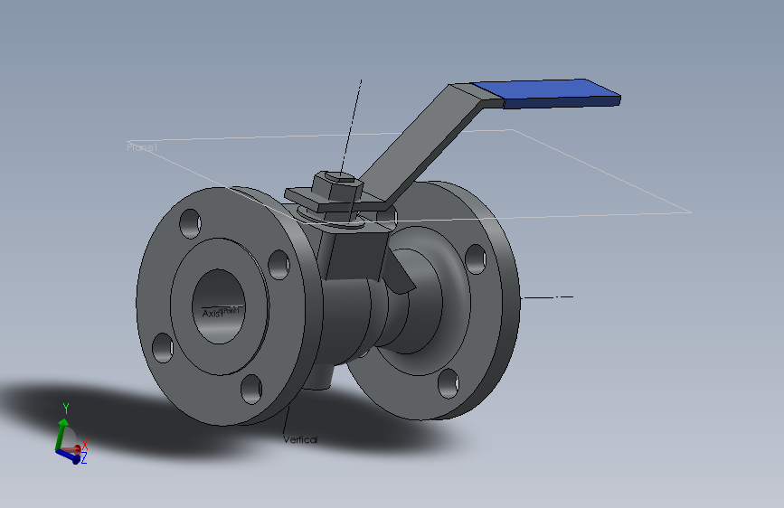 Ball valve  1.5inch flange S150法兰式球阀.SLDPRT