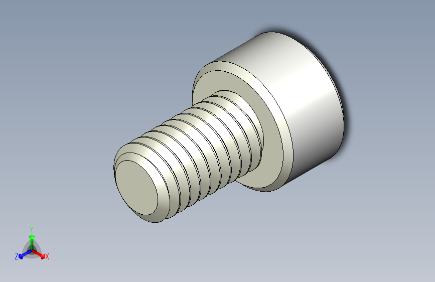 M6 x 1mm 螺纹 10mm 长套筒头螺钉. 3DXML