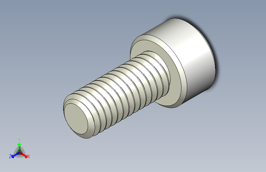 M6 x 1mm 螺纹 14mm 长六角头螺钉. 3DXML