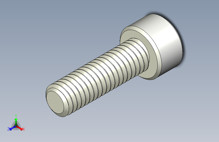 M6 x 1mm 螺纹 20mm 长六角头螺钉.3DXML