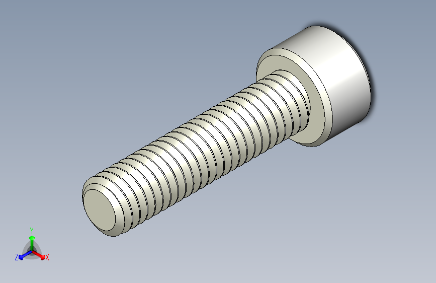 M6 x 1mm 螺纹 25mm 长六角头螺钉.3DXML