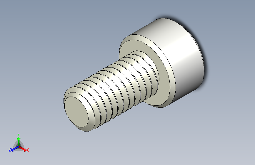 M6 x 1毫米螺纹 12毫米长六角头螺钉。3DXML