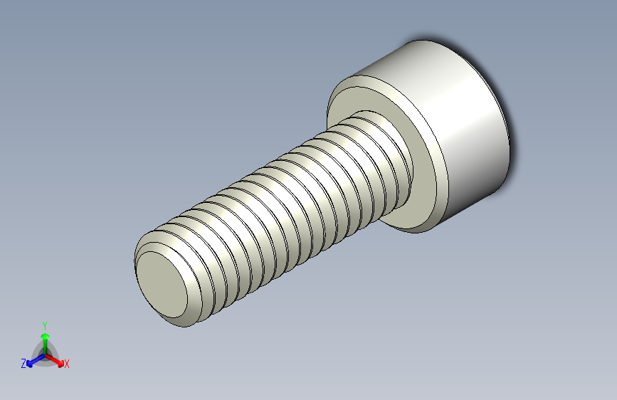 M6 x 1毫米螺纹 18毫米长六角头螺丝。3DXML
