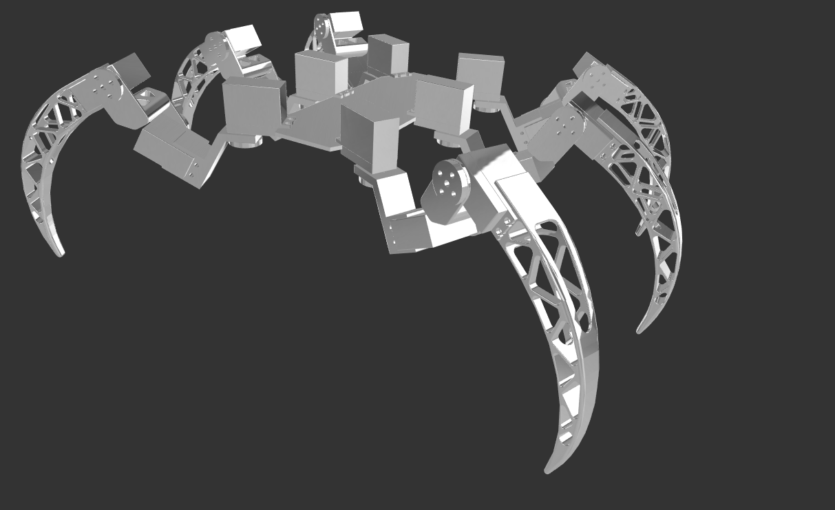 spinne六足爬行机器人结构3D图纸 STEP格式