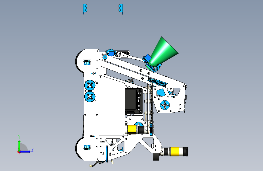 轮货运机器人比赛麦克纳姆小车3D数模图纸 STEP格式 左侧视图