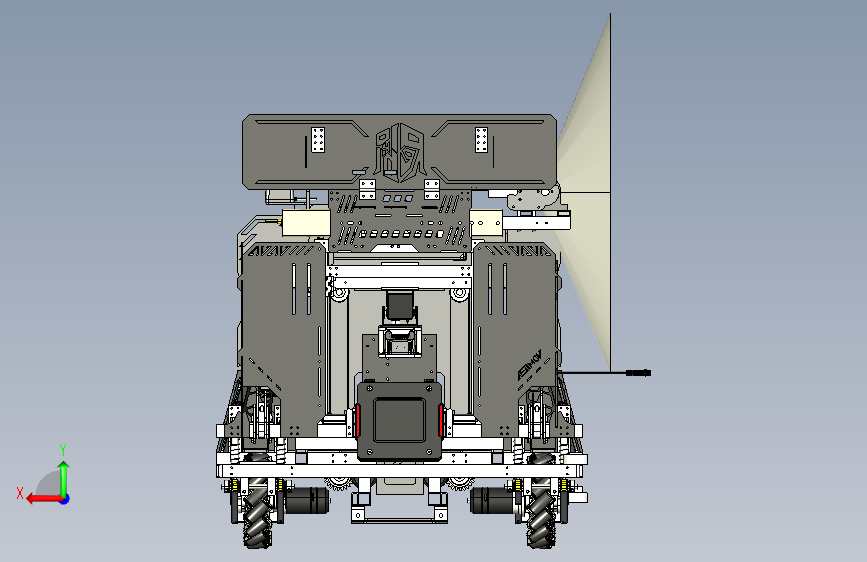 RM2021-开源比赛机器人车3D图纸 STEP格式 背面视图