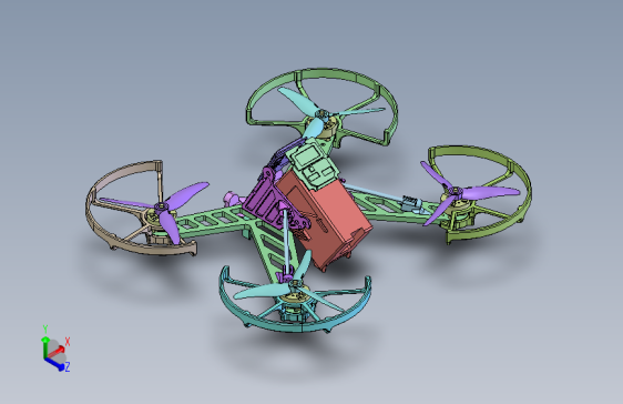 FPV四轴无人机结构 stp