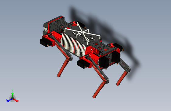 robotic dog机器狗机械狗造型3D图纸 F3D STEP格式