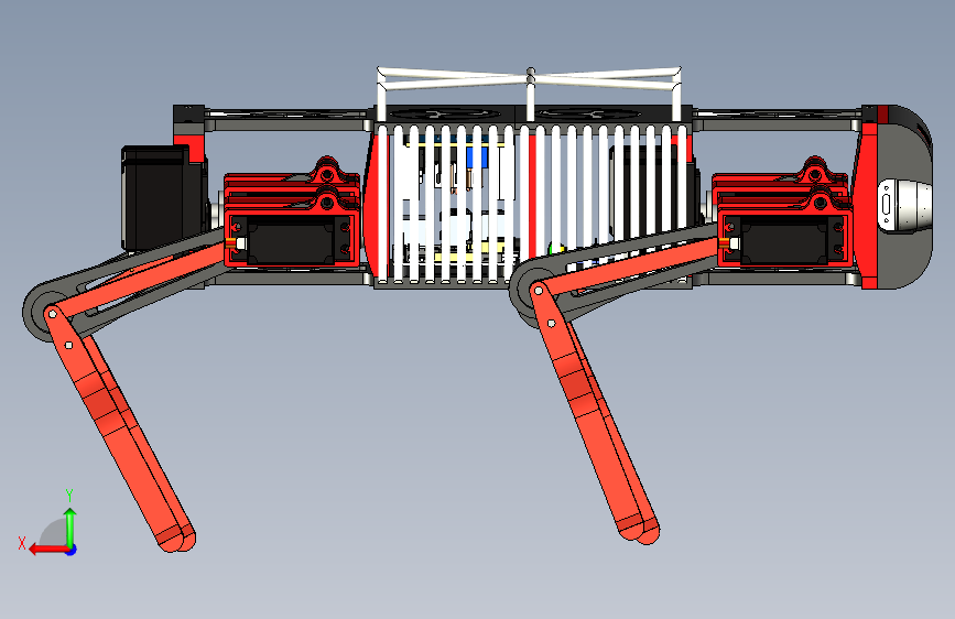 robotic dog机器狗机械狗造型3D图纸 F3D STEP格式 背面视图
