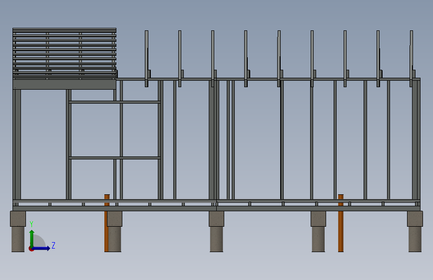 6x8米房屋在制品 左侧视图