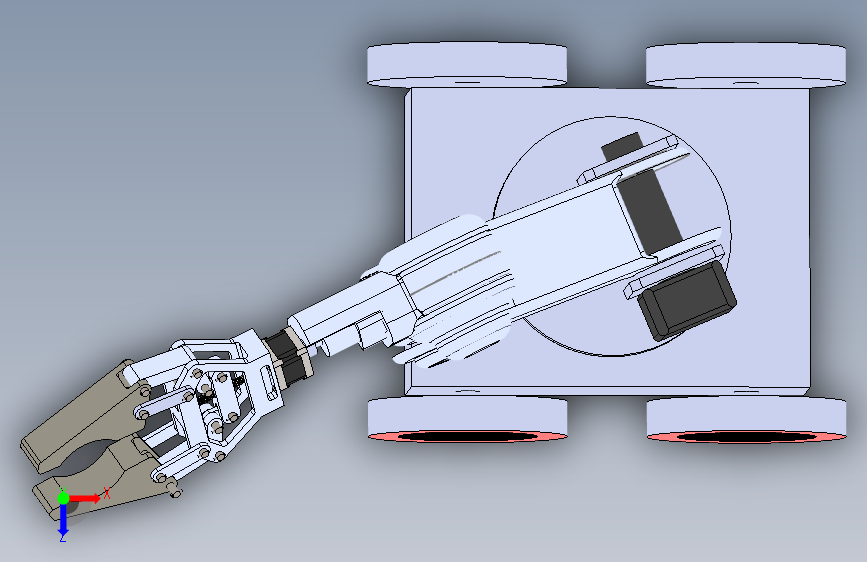 INDUSTRIAL ROBOTIC HAND机械手夹具3D图纸 Solidworks设计 俯视图