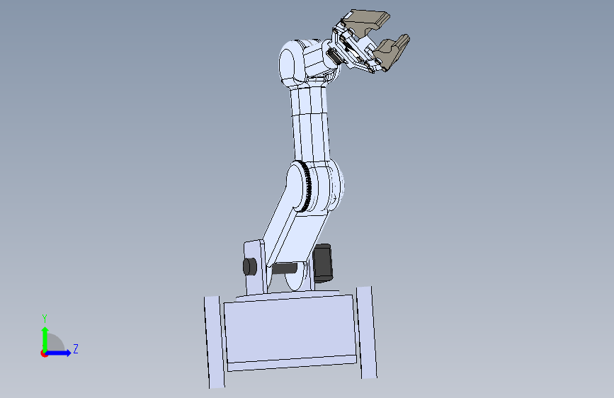 INDUSTRIAL ROBOTIC HAND机械手夹具3D图纸 Solidworks设计 左侧视图