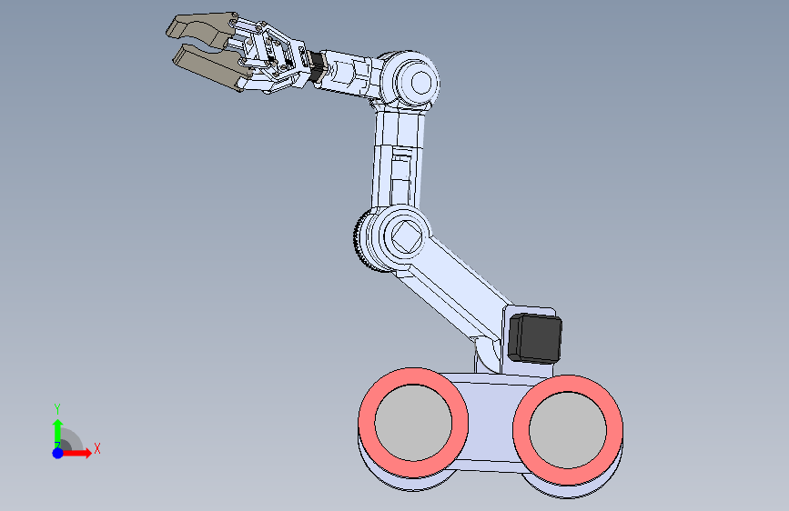 INDUSTRIAL ROBOTIC HAND机械手夹具3D图纸 Solidworks设计 正面视图