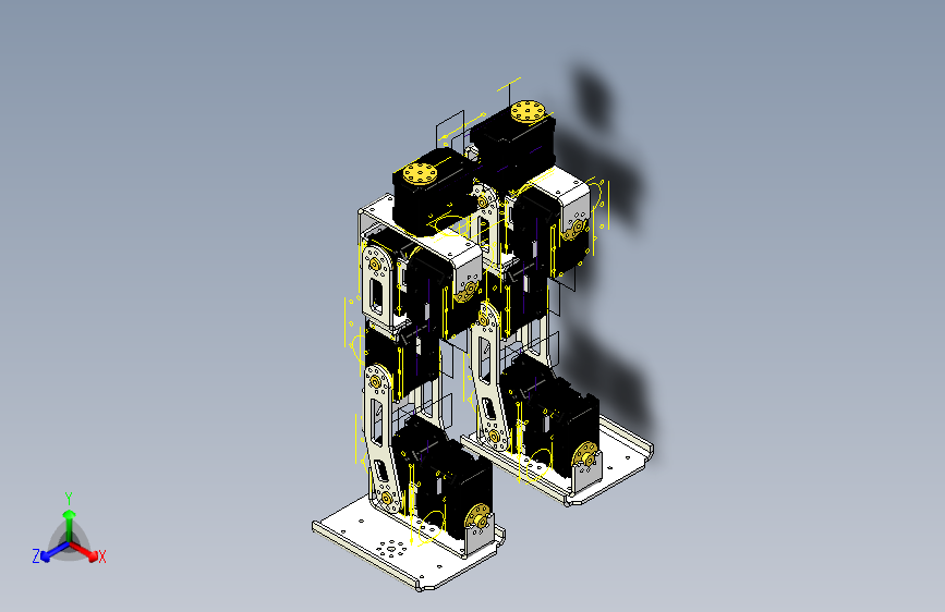 2-Legged Humanoid Robot机器人双腿结构3D图纸 STP格式