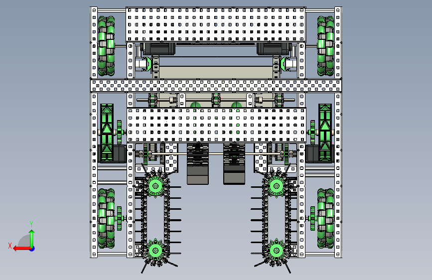 2020-2021 VEX Change Up比赛机器人车3D图纸 STEP格式 背面视图
