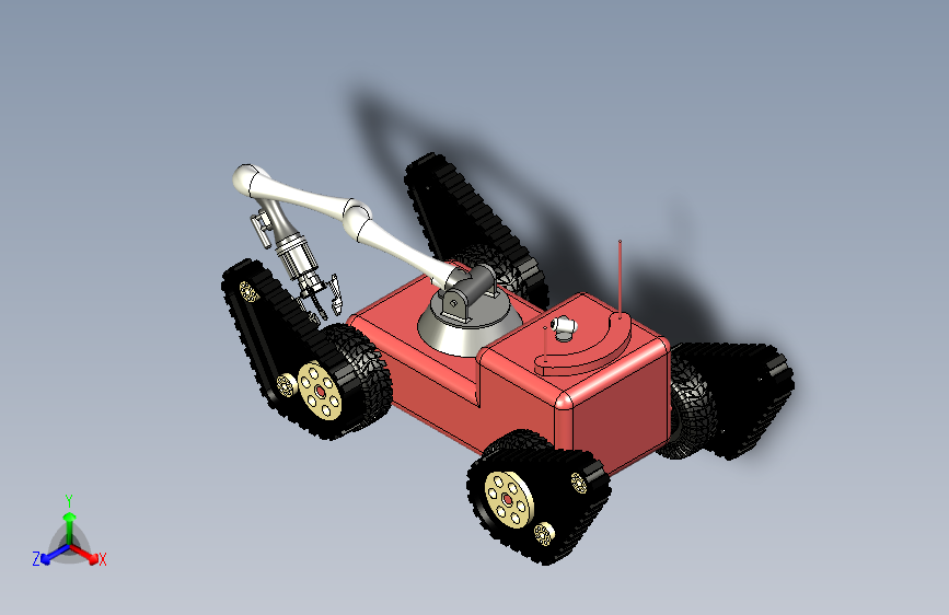 Bomb Disposal Robot三角履带机器人3D数模图纸 STEP格式
