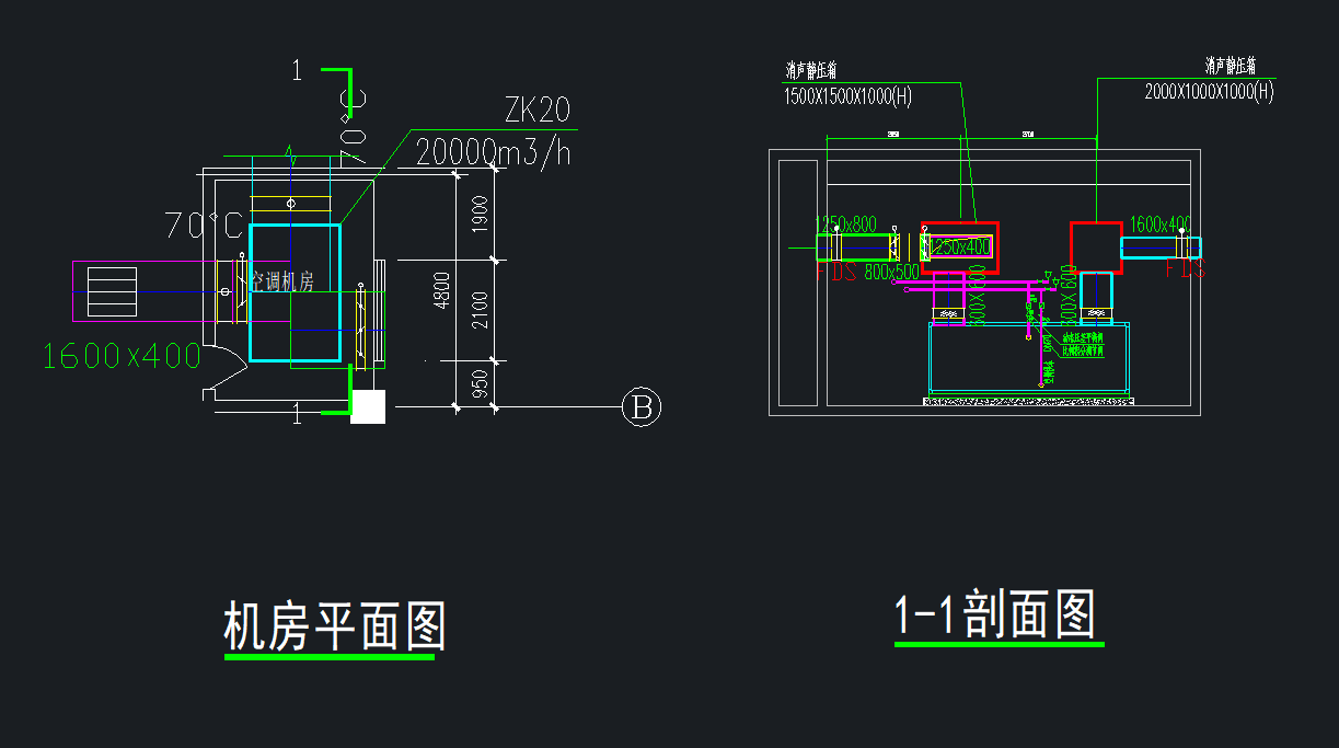 Z3247-超市空调系统风管平面图及系统图空调机房图==1326142=75