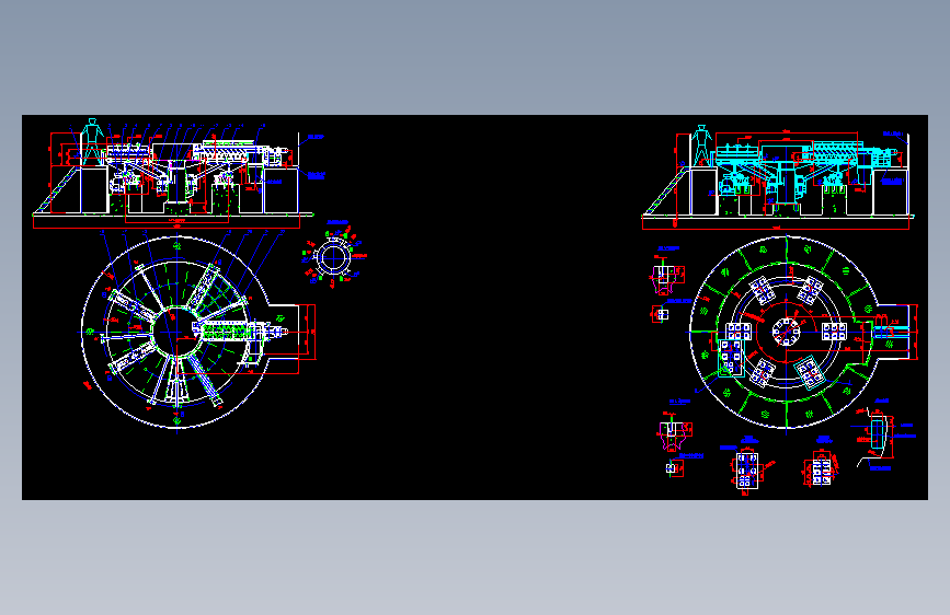 X3220-18m2转盘真空过滤机CAD总图及地基图==452111=30