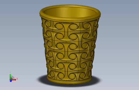 SolidWorks设计 老黄铜杯
