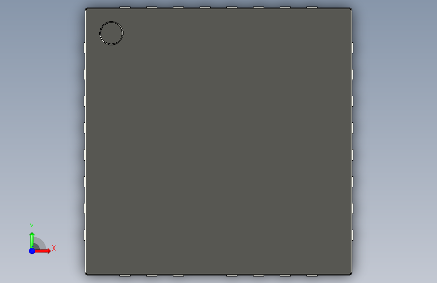 硅碳654A和其他一些Vishay公司的功率IC所使用的MLP55-31L机箱的3D模型 PowerPAK MLP55-31L 正面视图