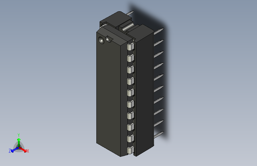 具有KiCad兼容的20引脚7.62毫米宽间距DIP叶脚插座