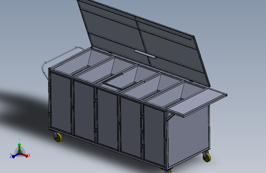 具有自动排放功能的Recycle Bin cart